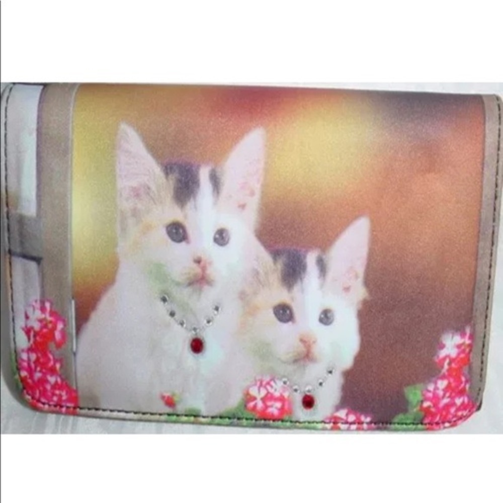 Cat/Kitten Microfiber Checkbook Wallet